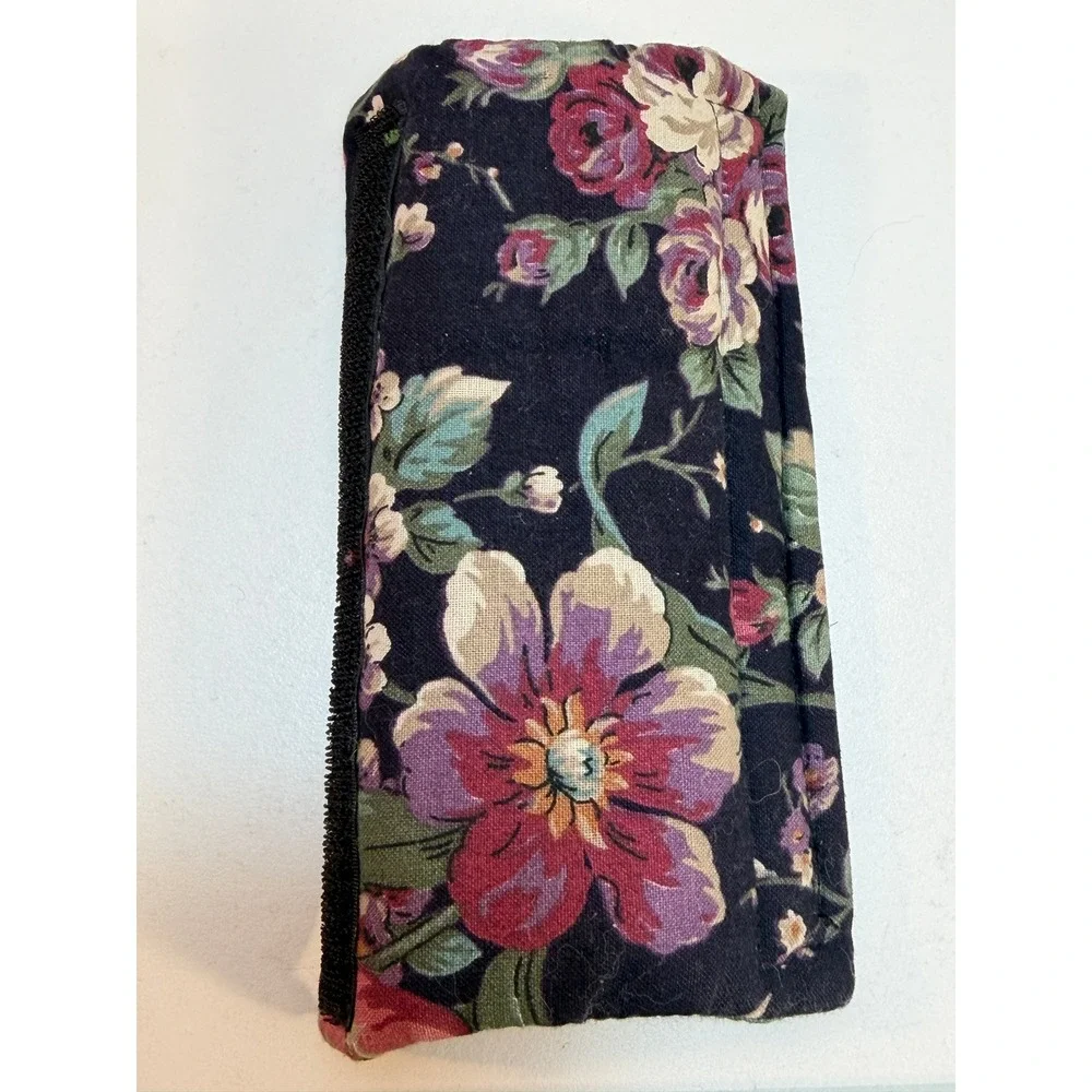 Handmade for Longaberger‎ Basket Floral Pattern Black Handle Gripper Vintage